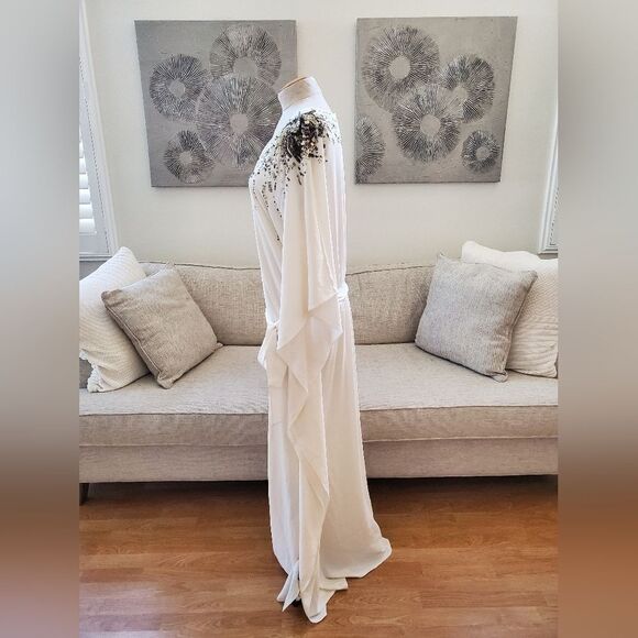 ✨ ST. JOHN ✨ Hand Beaded Poncho Gown - [Large, Ivory] - Picture 7 of 13